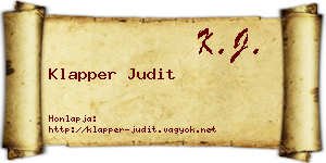 Klapper Judit névjegykártya